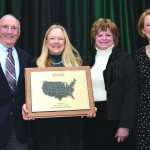Receiving the award are, from left, KSB Board member Ed Plansker, KSB Director Ann Kirk, KSB Assistant Director Virginia Davis, and Becky Lyons, CEO of Keep America Beautiful.  